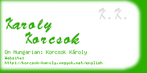 karoly korcsok business card